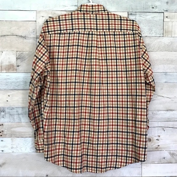Tommy Hilfiger Tan Plaid Long Sleeve Shirt XL - Picture 3 of 4